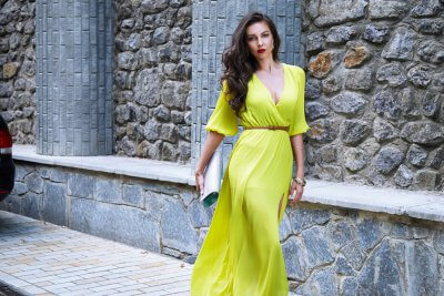 długa sukienka stylizacja